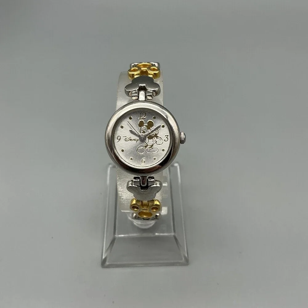 Disney SII Womens Watch 22mm Mickey Mouse Dial Two Tone New Battery 6.75
